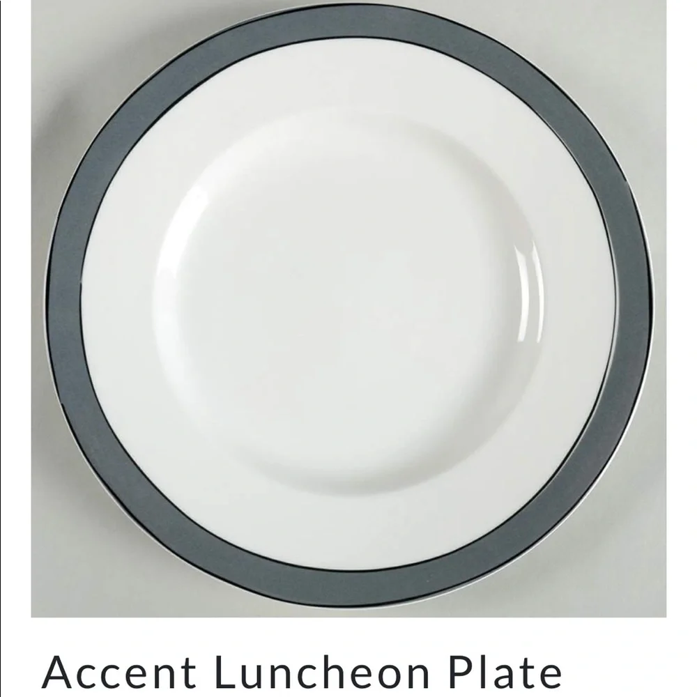 Kate Spade Lenox Gray Block Party Luncheon Plate - Picture 1 of 4